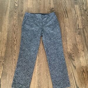 Theory wool blend stretch pants black white herringbone slim leg